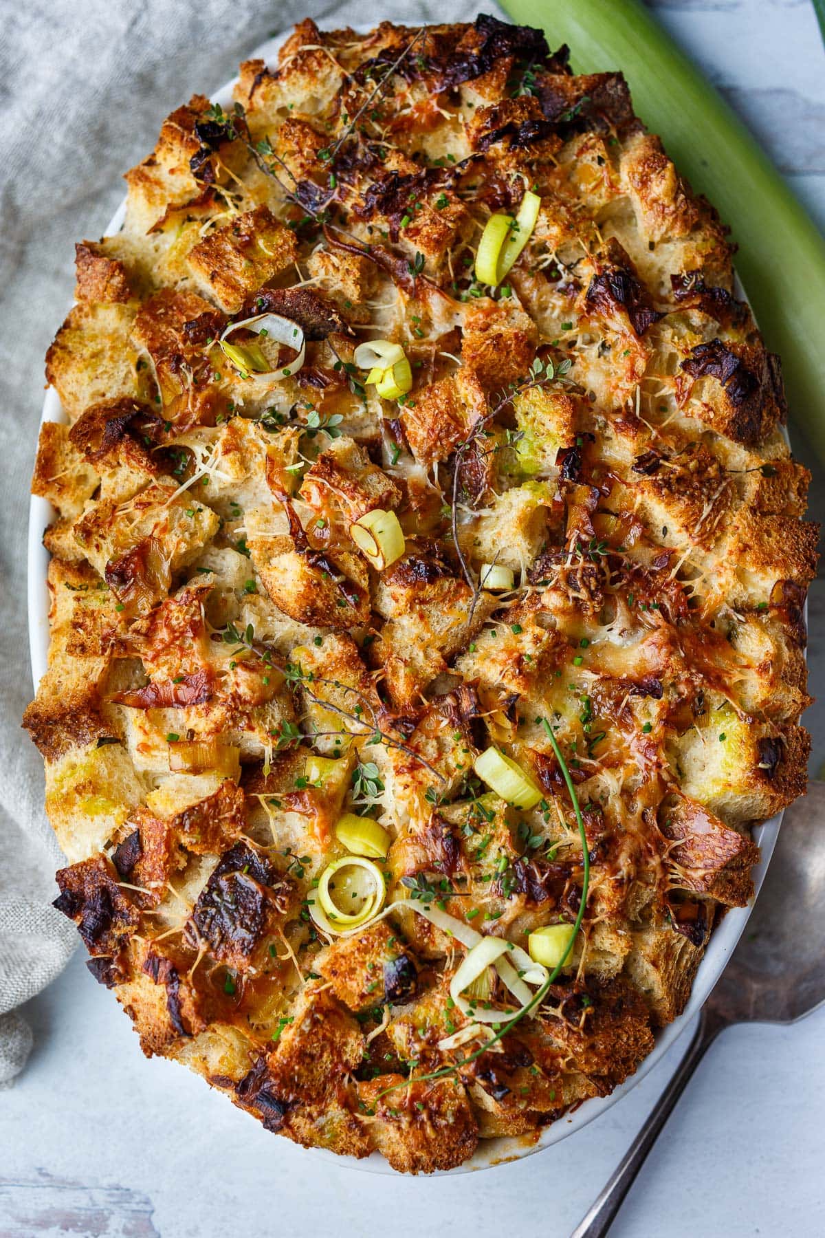 Savory Leek Bread Pudding